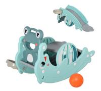 3-in-1 Cavallo a Dondolo Scivolo per Bambini e Canestro, Età 18-36 mesi, per Casa e Giardino, Verde