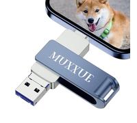 3 in 1 Chiavetta USB 128GB per Phone, MUXXUE Memoria Esterna per Phone, Pad, telefono Android, PC, Tablet,Backup foto/video con un clic