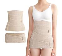 3 in 1 Cintura Addominale Donna, 4 Patch Cintura Post Parto Regolabile con Cintura Pelvica, Cintura di Sostegno per Gravidanza Lombare Schiena Elastica, Cintura per Pancia Piatta M L XL XXL (M)