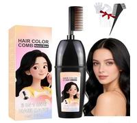 3-In-1 Comb For Hair Coloring With Integrated Brush, Portable Dye Comb For Gray Hair Coverage,Waterproof And Sweatproof,No Mix Dye Applicator, Instant Root Touch-Up Stick. (natural black, 7.5*4.5*20)