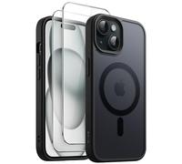 3 in 1 Cover Magnetica per iPhone 15 6,1 Pollici con Pacco da 2 Vetro Temperato