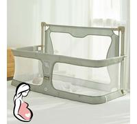 3 in 1 Culla portatile per bambini, Culla per Neonato Fianco Letto, Culla Nex to Me, culla per Bambini, Finestra in rete traspirante e visibile, Fodera morbida lavabile e robusta lega di alluminio ( C
