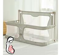 3 in 1 Culla portatile per bambini, Culla per Neonato Fianco Letto, Culla Nex to Me, culla per Bambini, Finestra in rete traspirante e visibile, Fodera morbida lavabile e robusta lega di alluminio ( C