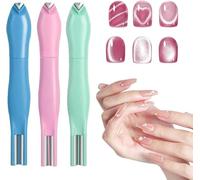 3-in-1 Cuore Shape Round Line Shape Nail Art Magnet Pens, 3-in-1 Cuore Magnet for Cat Eye Gel Polish, for DIY Nails Decoration (Mix-3)
