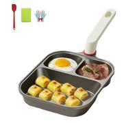 3-In-1 Cup-Shaped Large Capacity Pan, Nonstick Titanium Ceramic Omelette Skillet Pancake Pan, Egg Burger Maker, Omelette and Pancake Skillet with Anti-Scald Handle for Gas Induction (No Lid)