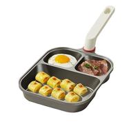 3-In-1 Cup-Shaped Large Capacity Pan, Nonstick Titanium Ceramic Omelette Skillet Pancake Pan for Eggs Pancakes Bacon, Anti-Scald Handle, Compatible with Gas and Induction Cooktops
