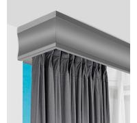 3-in-1 Curtain Track System Metal Curtain Rod with Decorative Valance Custom Length Drapes Gray Ceiling Pelmet Box for Sliding Curtains And Double Tracks