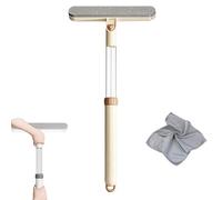3-in-1 Double-Sided Window Screen Cleaning Brush, Window Screen Cleaner Tool with Squeegee, Dual-Use Wet & Dry Cleaning Brush with Built-in Crevice Tool, Long Handle for Home, Office & Car (A-1)