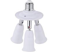 3 In 1 E27 Portalampada, Adattatore Tripla per Lampadine, Portalampada Triplo con Attacco E27, Sdoppiatore ES Splitter per Lampadario a tre Luci/Lampade Colorate
