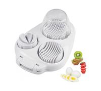 3 In 1 Egg Slicer for Hard Boiled Eggs, Strawberry Slicer Grape Cutter, 2025 New Stainless Steel Dicer Egg Slicer Dishwasher Safe, Fruit Cutter for Eg