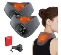 3-in-1 Electric Neck Massager, Three-Level 3D Heating Technology & Vibration for Pain Relief, Rechargeable Heated Neck Wrap - Relax Stiff Muscles at Home, Office, or Travel (2Pcs)