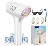 3 In 1 Epilatore Luce Pulsata con Ghiaccio Funzione, HR/SC/RA IPL Epilatore Laser, Schermo a LCD, 570-1200NM, 9 Livelli di Energia, Luce Pulsata 999,999, per Viso, Corpo, Schiena, Gambe, Linea
