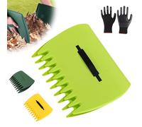 3-in-1 Ergonomic Pick up Rake - Easy Leaf & Grass Grabber, Leaf Scoops Rubbish Pick up Tool, Long-Lasting Lightweight, for Picking ups Leaves, Clippings and Grass (Green)