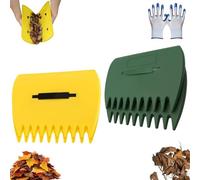 3-in-1 Ergonomic Pickup Rake, Easy Leaf & Grass Grabber Without Bending Over, Leaf Scoops Rubbish Pick Up Tool, Lightweight Plastic Hand Held Scoops Hand Rakes, for Yard Garden Work (2Pcs-b)