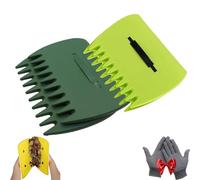 3-in-1 Ergonomic Pickup Rake, Leaf Scoops, Easy Leaf & Grass Grabber, Rubbish Pick Up Tool, Lightweight Plastic Hand Held Scoops Hand Rakes, for Picking up Leaves, Clippings, Grass (Dark green+Green)