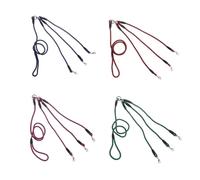 3 IN 1 Guinzaglio Lungo Nylon Corda Antiscivolo Manico per Due Tre Cani Esterno