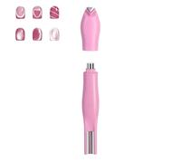 3-In-1 Heart Shape Round Line Shape Nail Art Magnet Pen, Heart Magnet for Cat Eye Gel Polish, French Tip Tool, Nail Magnet for DIY Nails Salon Decoration, Double-Head Detachable (Pink)