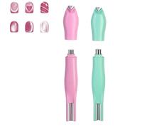 3-In-1 Heart Shape Round Line Shape Nail Art Magnet Pen, Heart Magnet for Cat Eye Gel Polish, French Tip Tool, Nail Magnet for DIY Nails Salon Decoration, Double-Head Detachable (2pcs-B)