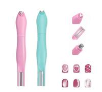3-in-1 Heart Shape Round Line Shape Nail Art Magnet Pen, Heart Magnet for Cat Eye Gel Polish, New Magnetic Nail Art Tool for DIY Nails Salon Decoration (2pcs-a)