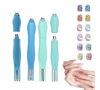 3-in-1 Heart Shape Round Line Shape Nail Art Magnet Pen - Heart, Round & Line Shapes, Upgraded Magnetic Tool for Cat Eye Gel Polish, French Tip Helper, DIY & Salon Use (Blue+Green)