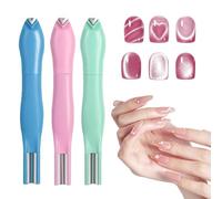 3-in-1 Heart Shape Round Line Shape Nail Art Magnet Pens, 3-in-1 Heart Magnet for Cat Eye Gel Polish, for DIY Nails Decoration (Mix,3pcs)