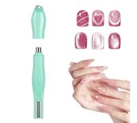 3-in-1 Heart Shape Round Line Shape Nail Art Magnet Pens, 3-in-1 Heart Magnet for Cat Eye Gel Polish, for DIY Nails Decoration (Green,1pc)