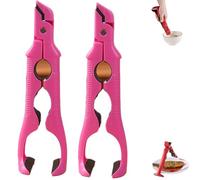 3-in-1 Hot Plate Gripper, Multi-Angle Anti Scald Plates Gripper & Hot Plate Grabber Tool with Lock, Multi-Purpose Tongs, Silicone Hots Plates Grabber Tool (pink,2pcs)