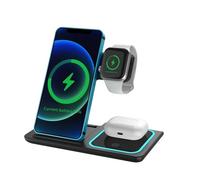 3 in 1 LED Fast Wireless Charger Stand Foldable Charging Station For iPhone....