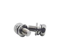 3 in 1 M3M4M5M6M8M10 Vite a croce esagonale Guarnizione Rondella elastica Tre bulloni combinati Cavità esagonale Acciaio inossidabile 304(20mm,M6 (10Pcs))
