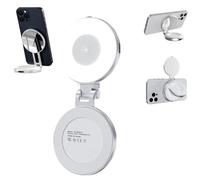 3-in-1 Magnetic Beauty Selfie Light for Phones, 360°Foldable magnetic selfie light with mirror, 3 Color Soft Glow, Portable Rechargeable Selfie Clip, for Makeup Selfies (1*Pcs)