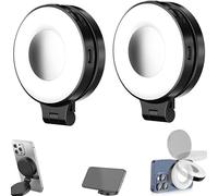 3-in-1 Magnetic Beauty Selfie Light for Phones, Foldable Magnetic Beauty Light for Phones, 360 LED Ring Lights, Portable Rechargeable Fill Lights, Three-Level Lighting (2A)