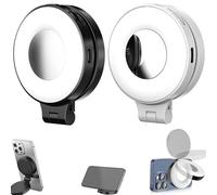 3-in-1 Magnetic Beauty Selfie Light for Phones, Foldable Magnetic Beauty Light for Phones, 360 LED Ring Lighting, Portable Rechargeable Fill Lights, Three-Level Lighting (A+C)