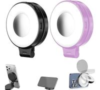 3-in-1 Magnetic Beauty Selfie Light for Phones, Foldable Magnetic Beauty Light for Phones, 360 LED Ring Lighting, Portable Rechargeable Fill Lights, Three-Level Lighting (A+B)