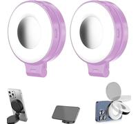 3-in-1 Magnetic Beauty Selfie Light for Phones, Foldable Magnetic Beauty Light for Phones, 360 LED Ring Lighting, Portable Rechargeable Fill Lights, Three-Level Lighting (2B)