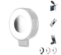 3-in-1 Magnetic Beauty Selfie Light for Phones, Foldable Magnetic Fill Light, 360° Foldable Selfie Ring Fill Lights with Mirror, 3 Lights Mode, for Makeup & Photography (White)