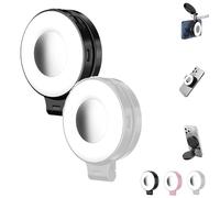 3-in-1 Magnetic Beauty Selfie Light for Phones, Foldable Magnetic Fill Light, 360° Foldable Selfie Ring Fill Lights with Mirror, 3 Lights Mode, for Makeup & Photography (Black+White)