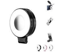 3-in-1 Magnetic Beauty Selfie Light for Phones, Foldable Magnetic Fill Light, 360° Foldable Selfie Ring Fill Lights with Mirror, 3 Lights Mode, for Makeup & Photography (Black)