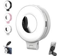 3-in-1 Magnetic Beauty Selfie Light for Phones, Magnetic Selfie Light, 360° Foldable Magnetic Fill Lights, Three Soft Color Temperature for Makeup/Selfies/Video Recording (White)