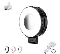 3-in-1 Magnetic Beauty Selfie Light for Phones, Portable Magnetic Selfie Light with Mirror, Foldable Beauty for Phones, 3 Lights Modes, for Makeup and Photography (Black)