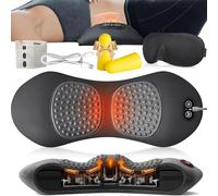 3 In 1 Massaggiatore Schiena E Collo, Massaggiatore Cervicale, Massaggiatores Lombare,Con Calore, Vibrazione, Trazione, Massaggiatores Elettrico Per Sciatica A Curvatura Dorata (In carica-Dunkelgrau)