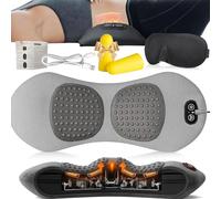 3 In 1 Massaggiatore Schiena E Collo, Massaggiatore Cervicale, Massaggiatores Lombare,Con Calore, Vibrazione, Trazione, Massaggiatores Elettrico Per Sciatica A Curvatura Dorata (Collegato-Hellgrau)
