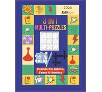 3 IN 1 Multi-Puzzles Book: Large Print Word Search, Crossword & Sudoku Puzzle Book | Easy to Medium for Adults, Teens & Seniors | 8.5 x 11 Inches, 244 Pages