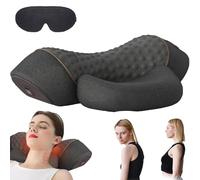 3-in-1 Neck Massager Pillow, Cervical Pillow, Foam Pillows, 3D Ergonomic Cervical Pillow for Neck Back Shoulder Pain Relief with Heating and Traction Function (Black)