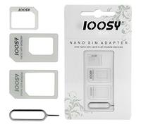 3-in-1 Noosy (nano SIM su scheda Micro SIM + scheda micro SIM su standard + scheda nano SIM per standard -) Kit adattatore per tutti gli smartphone (Apple/Samsung/Sony/HTC/Nokia/ecc).