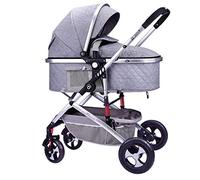 3 In 1 Passeggiatore Del Bambino Del Carrello Pieghevole Di Lusso Passeggino Carrozzine Assorbimento Di Scossa Springs Veduta Carrozzina Passeggino Con La Mamma Parapioggia E Borsa (Creamy White)