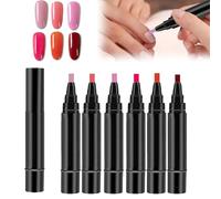 3 in 1 penna per smalto per unghie, smalto per unghie, smalto per unghie, smalto per unghie, set di penne lucidate, smalto per unghie, smalto per unghie, 8 ml, set di penne lucidanti (A, 6 bastoncini)