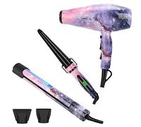 3 IN 1, Phon Professionale + Piastra Capelli + Arricciacapelli, PARWIN PRO BEAUTY Set per Acconciatura, Asciugacapelli, Ferro Arricciacapelli, Piastra per Capelli, Regalo Donna, Stella Galattica