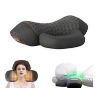 3-in-1 Pillow Massage Neck Hump - Heating, Vibration, Airbag Elevation, Automatic Massage, Neck Relief Tool, Deep Muscle Relaxation, Cervical Traction Pillow (Black,One Size)