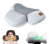 3-in-1 Pillow Massage Neck Hump - Heating, Vibration, Airbag Elevation, Automatic Massage, Neck Relief Tool, Deep Muscle Relaxation, Cervical Traction Pillow (White,One Size)
