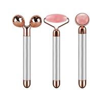 3 IN 1 Polvere Di Cristallo Di Giada Bastone Di Massaggio Bastone Viso Shaping Massaggio Crema For Gli Occhi Bastone 3D Rullo Casa Salone Di Bellezza Bastone 1 Pz (Color : Black)